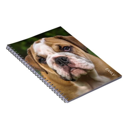 Engels Bulldog Dog Personalized Notitieboek (Rechterzijde)