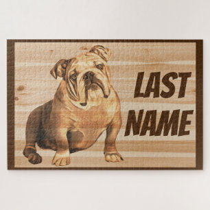 Engels Bulldog Dog wood Rustic Legpuzzel