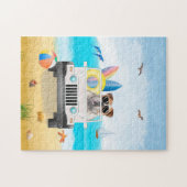 engels bulldog Drift op strand Legpuzzel (Horizontaal)