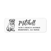 Engels Bulldog eigenaar retouradres Hond eigenaar Etiket (Voorkant)