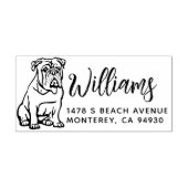 Engels Bulldog eigenaar retouradres Hond eigenaar Rubberstempel (Afrduk)