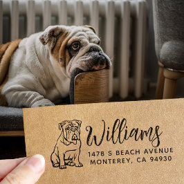 Engels Bulldog eigenaar retouradres Hond eigenaar Zelfinktende Stempel