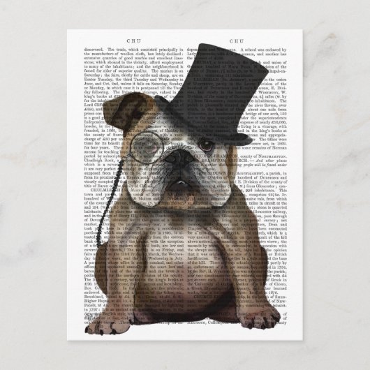 Engels Bulldog, Formal Hound and Pet Briefkaart (Voorkant)