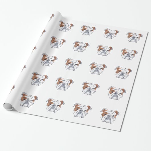ENGELS BULLDOG HEAD CADEAUPAPIER (Uitgerold)