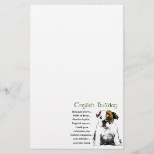 Engels Bulldog Heritage of Love Briefpapier