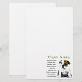 Engels Bulldog Heritage of Love Briefpapier (Voorkant / Achterkant)
