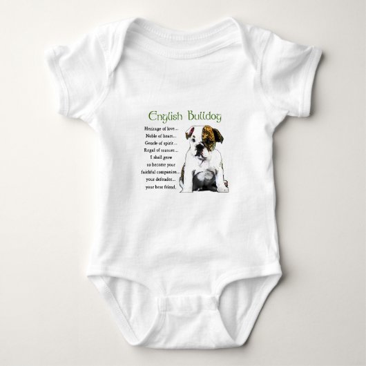 Engels Bulldog Heritage of Love Romper (Voorkant)