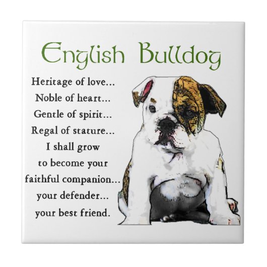 Engels Bulldog Heritage of Love Tegeltje (Voorkant)