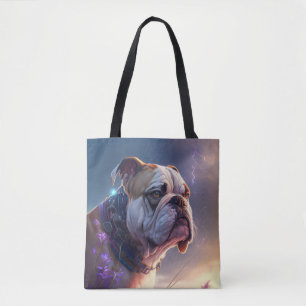 Engels Bulldog hond dier portret schilderij huisdi Tote Bag