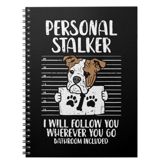 Engels Bulldog Hondenliefhebber Personal Stalker E Notitieboek (Voorkant)