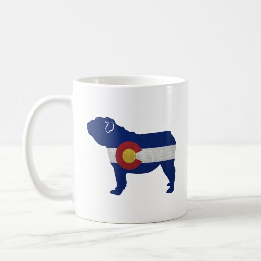 Engels Bulldog Hondenras Colorado Flag Koffiemok (Links)