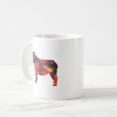 Engels Bulldog Hondenras Geo Silhouette Multi Koffiemok (Voorkant links)