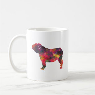 Engels Bulldog Hondenras Geo Silhouette Multi Koffiemok