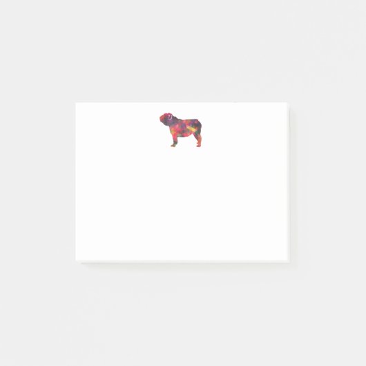Engels Bulldog Hondenras Geo Silhouette Multi Post-it® Notes (Voorkant)