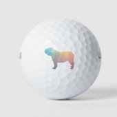 Engels Bulldog Hondenras Geo Silhouette Pastel Golfballen (Voorkant)