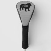 Engels bulldog Hondenras silhouet aangepaste tekst Golfheadcover (Voorkant)