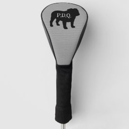 Engels bulldog Hondenras silhouet aangepaste tekst Golfheadcover