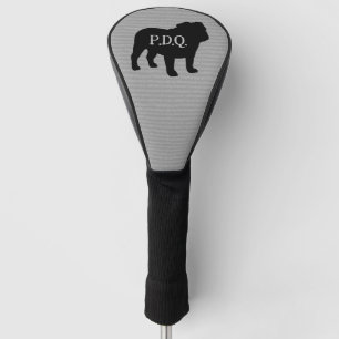 Engels bulldog Hondenras silhouet aangepaste tekst Golfheadcover