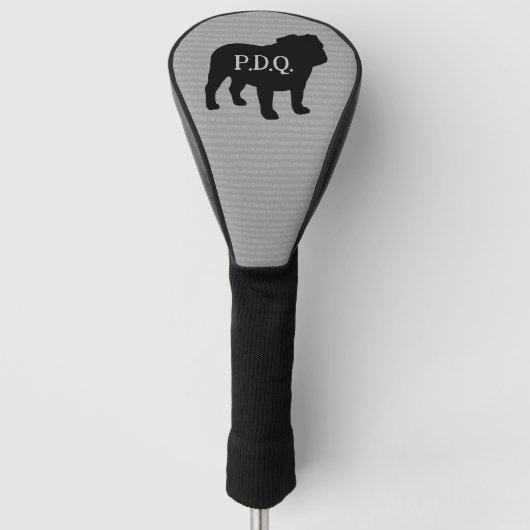 Engels bulldog Hondenras silhouet aangepaste tekst Golfheadcover (Voorkant)