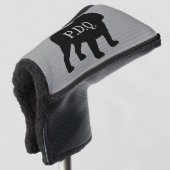 Engels bulldog Hondenras silhouet aangepaste tekst Golfheadcover (3/4 voorkant)