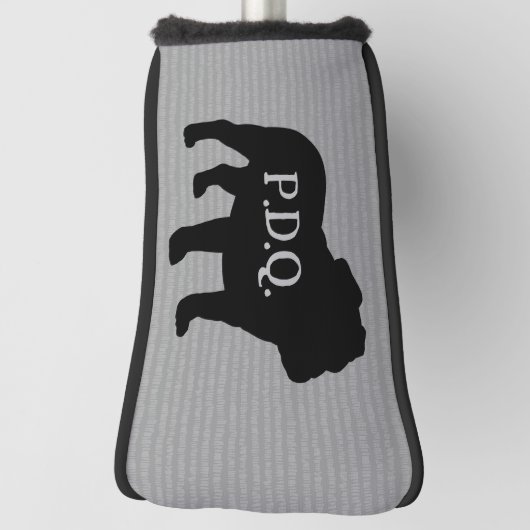 Engels bulldog Hondenras silhouet aangepaste tekst Golfheadcover (Draai 90)