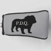 Engels bulldog Hondenras silhouet aangepaste tekst Golfheadcover (Voorkant)