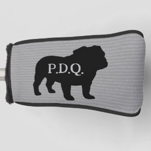Engels bulldog Hondenras silhouet aangepaste tekst Golfheadcover