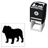 Engels Bulldog Hondenras Silhouette Zelfinktende Stempel (In situ)