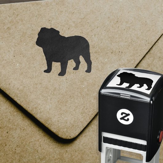 Engels Bulldog Hondenras Silhouette Zelfinktende Stempel