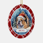 Engels Bulldog keramische cirkel Ornament (Rechts)