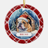 Engels Bulldog keramische cirkel Ornament (Voorkant)