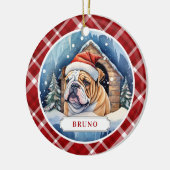 Engels Bulldog keramische cirkel Ornament (Links)