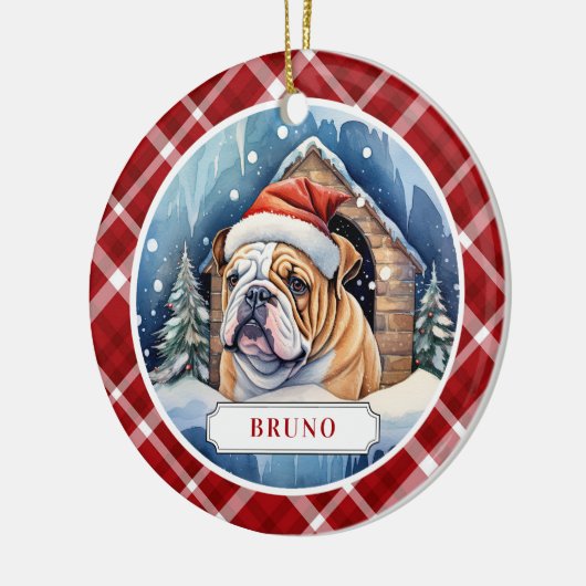 Engels Bulldog keramische cirkel Ornament (Links)