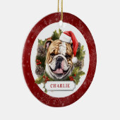 Engels Bulldog keramische cirkel Ornament (Rechts)