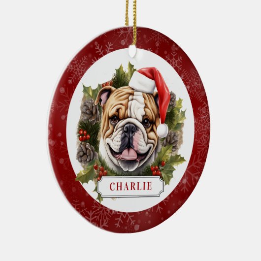 Engels Bulldog keramische cirkel Ornament (Rechts)