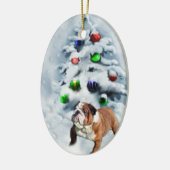 Engels Bulldog kerstcadeaus Ornament (Links)