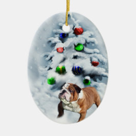 Engels Bulldog kerstcadeaus Ornament