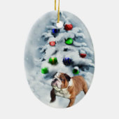 Engels Bulldog kerstcadeaus Ornament (Achterkant)