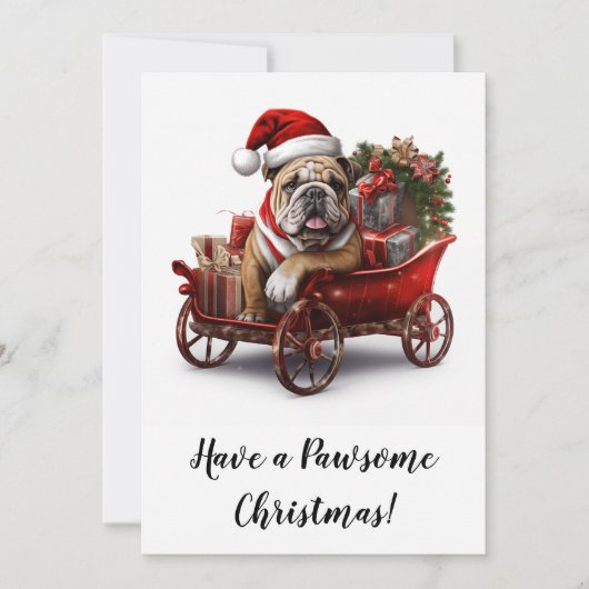 Engels Bulldog kerstkerstkerstkerstkerstkerstschil Feestdagenkaart (Voorkant)