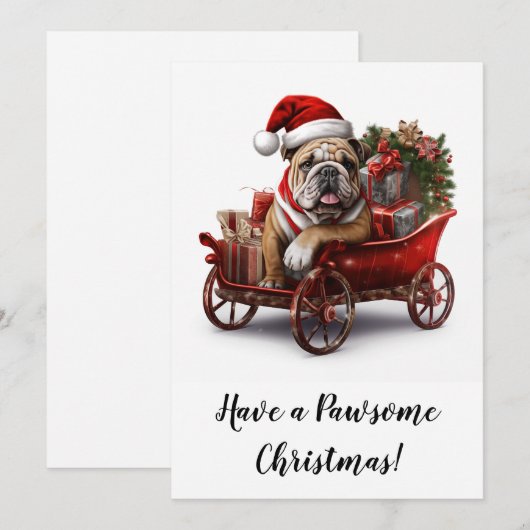 Engels Bulldog kerstkerstkerstkerstkerstkerstschil Feestdagenkaart (Voorkant / Achterkant)