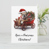 Engels Bulldog kerstkerstkerstkerstkerstkerstschil Feestdagenkaart (Staand voorkant)