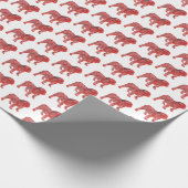 Engels Bulldog Kerstmis HondSchattig Silhouet Wit Cadeaupapier (Hoek)