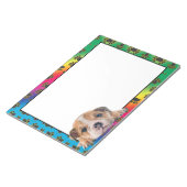 Engels Bulldog kleurful dog paw notitieblok (Schuin)
