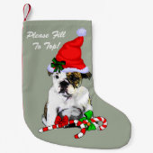 Engels Bulldog Merry Christmas Kleine Kerstsok (Voorkant)