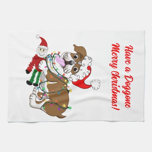 Engels Bulldog met mas Lights Long Schort Theedoek (Horizontaal)