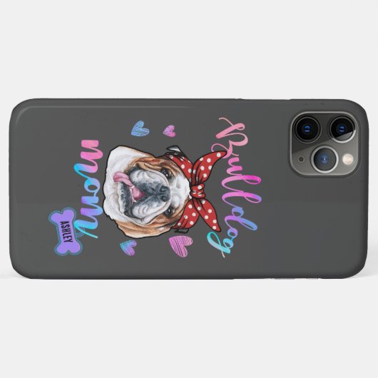 Engels Bulldog Moeder Waterverf Hond Mam GIft Case-Mate iPhone Case (Achterkant (horizontaal))