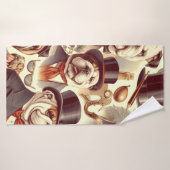  Engels Bulldog naadloze illustratie Badhanddoek (Badhanddoek)