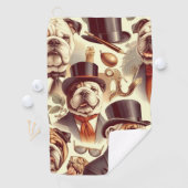 Engels Bulldog naadloze illustratie Golfhanddoek (Insitu)