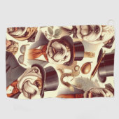 Engels Bulldog naadloze illustratie Golfhanddoek (Horizontaal)