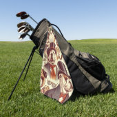 Engels Bulldog naadloze illustratie Golfhanddoek (Groen)